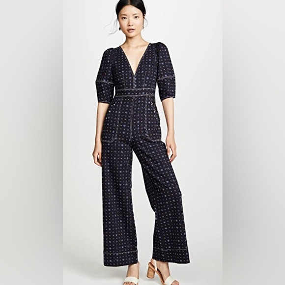 Ulla Johnson Jasper flared leg jumpsuit in jet